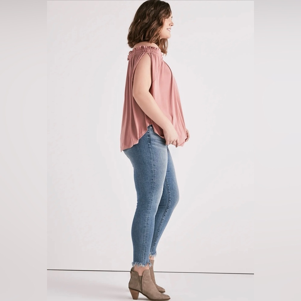 NWT Lucky Brand Sandwash Off The Shoulder 2X - Picture 2 of 6